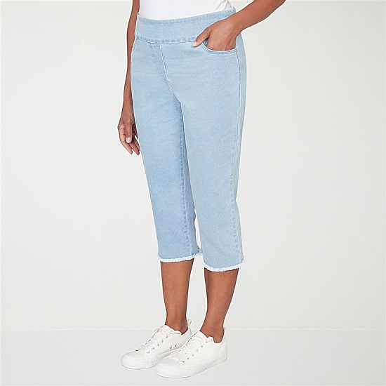 Alfred Dunner Classics Womens Mid Rise Capri Jean