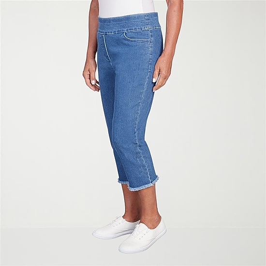 Alfred Dunner Classics Womens Mid Rise Capri Jean