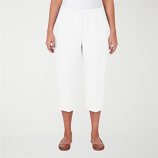 Alfred Dunner Classics Womens Straight Mid Rise Capri Pant