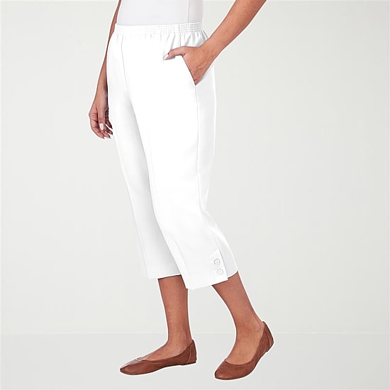 Alfred Dunner Classics Womens Straight Mid Rise Capri Pant
