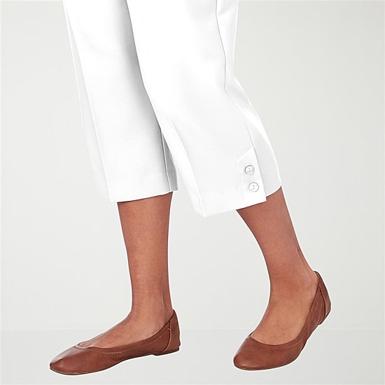 Alfred Dunner Classics Womens Straight Mid Rise Capri Pant