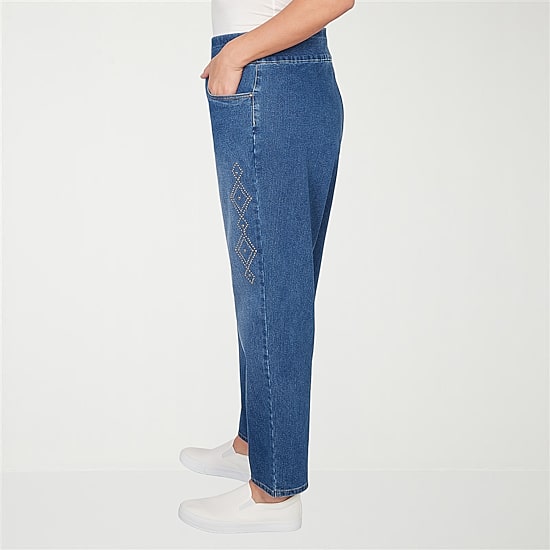 Alfred Dunner Austin Womens Mid Rise Straight Leg Jean