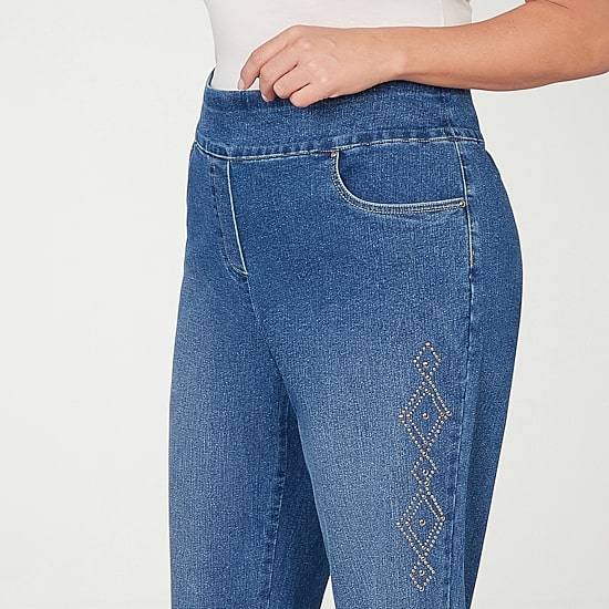 Alfred Dunner Austin Womens Mid Rise Straight Leg Jean