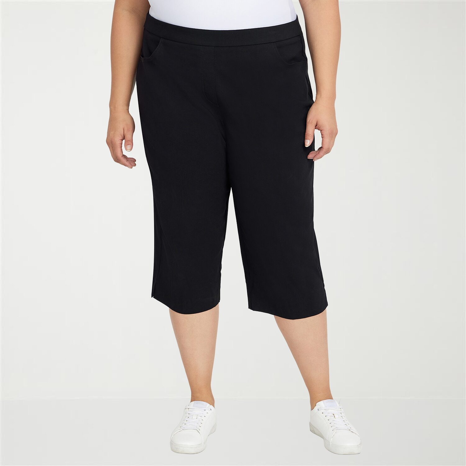 Alfred Dunner Classics Womens Plus STRETCH FABRIC Straight Mid Rise Capri Pant