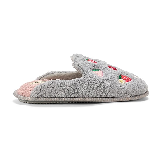 Dearfoams Teddy Heart Scuff Womens Memory Foam Slip-On Slippers