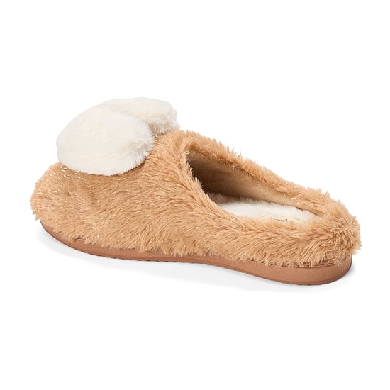 Dearfoams Rosie Furry Icon Womens Memory Foam Clog Slippers