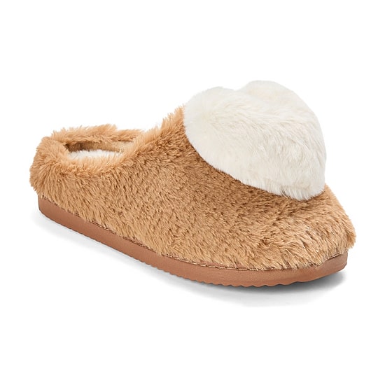 Dearfoams Rosie Furry Icon Womens Memory Foam Clog Slippers