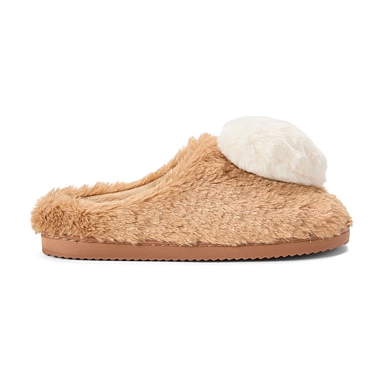 Dearfoams Rosie Furry Icon Womens Memory Foam Clog Slippers