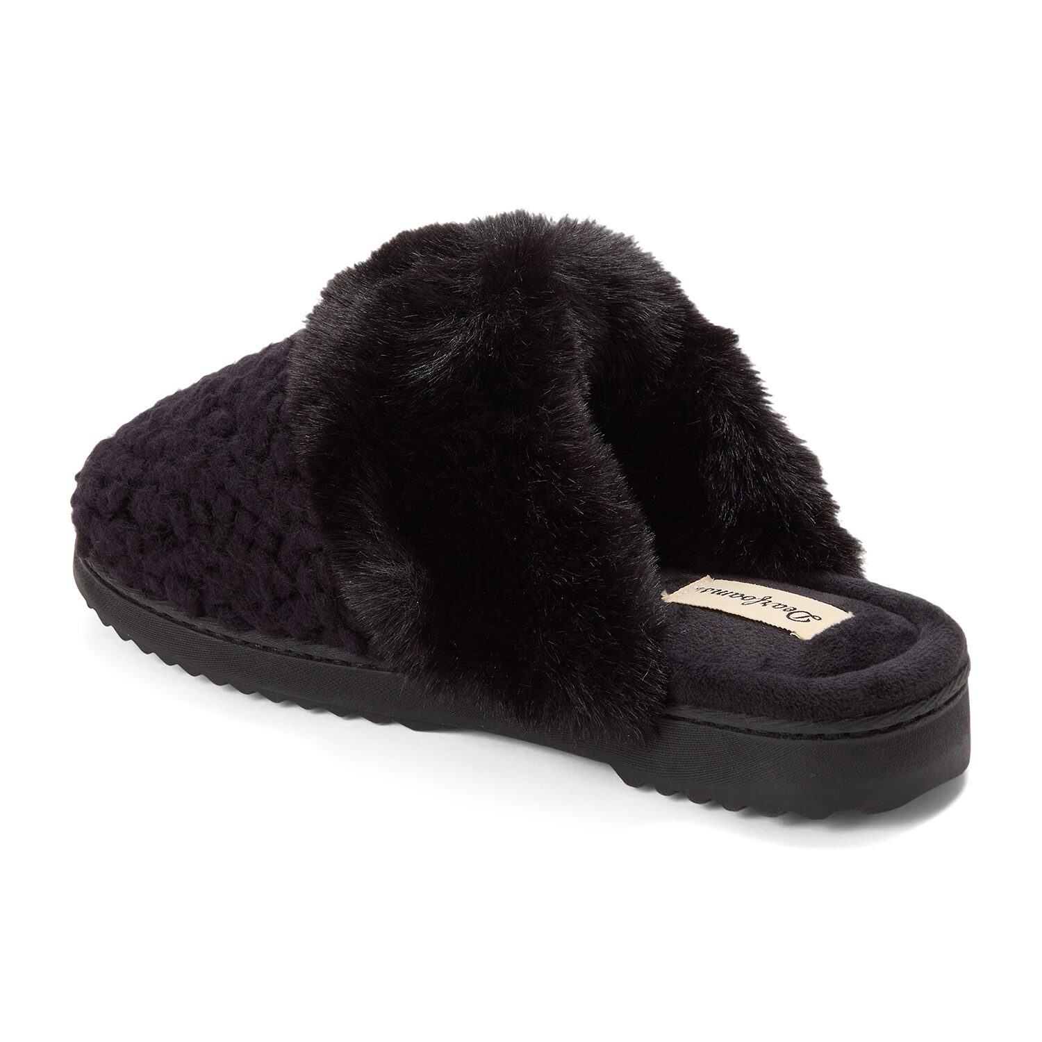 Dearfoams Courtney Knit Scuff Womens Memory Foam Slip-On Slippers