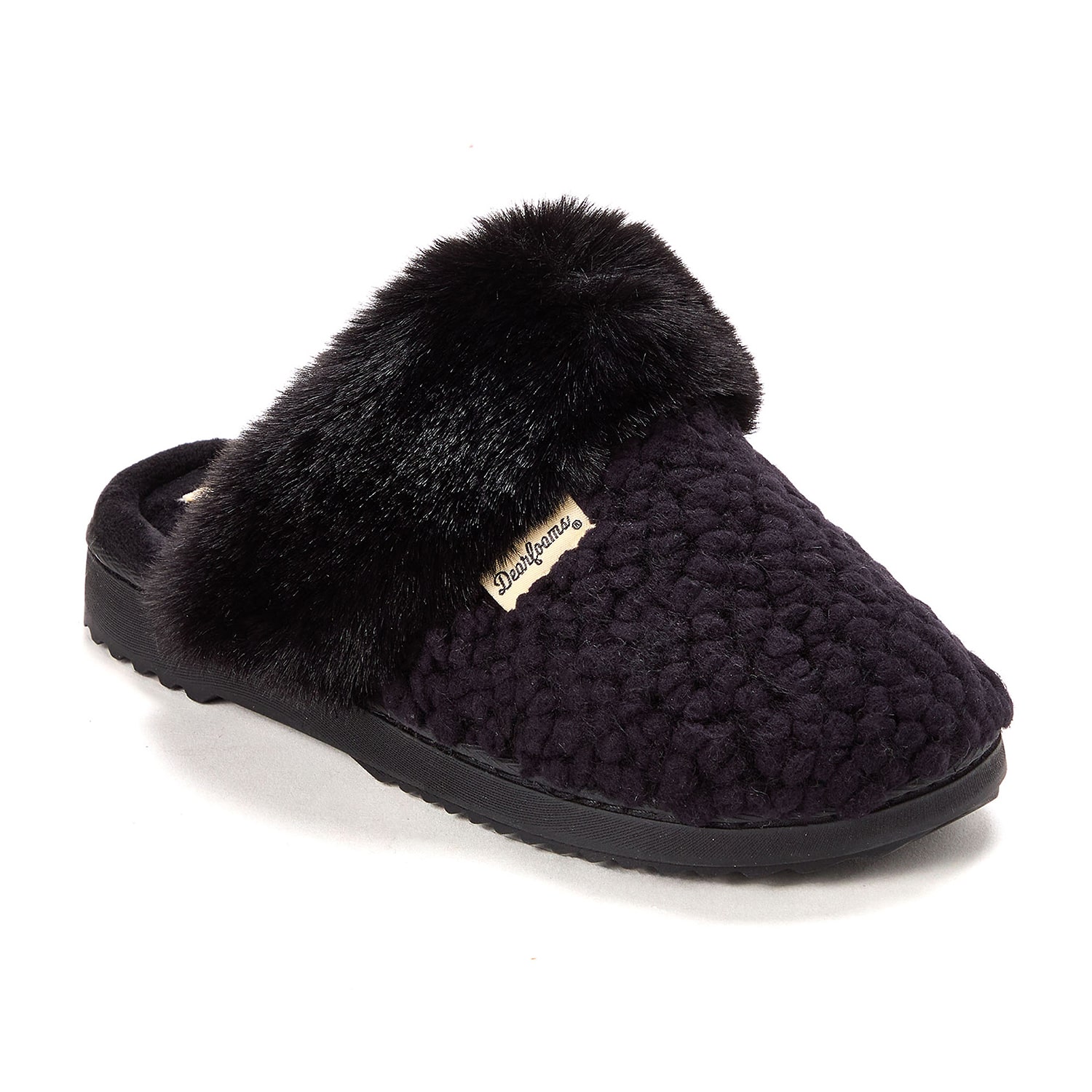 Dearfoams Courtney Knit Scuff Womens Memory Foam Slip-On Slippers