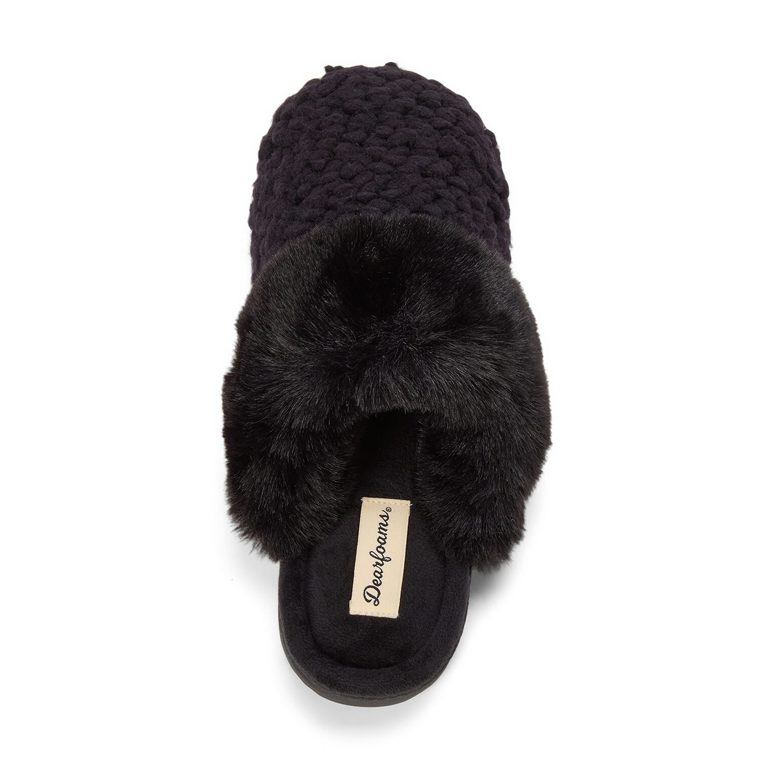 Dearfoams Courtney Knit Scuff Womens Memory Foam Slip-On Slippers