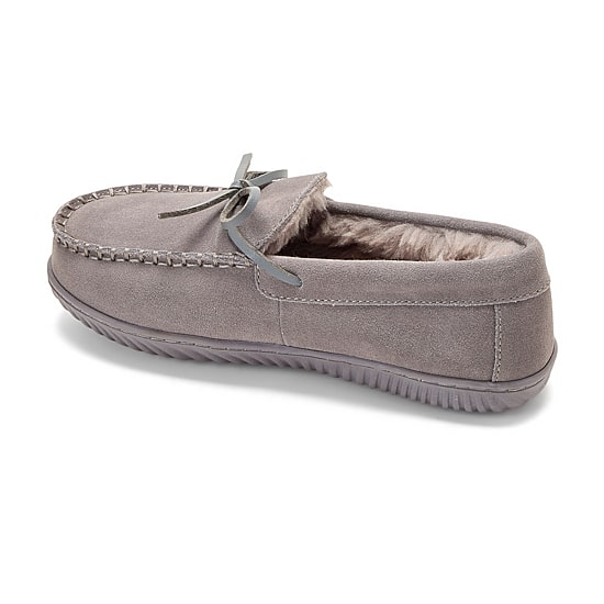 Dearfoams Harriet Genuine Suede Moc Womens Slip-On Slippers
