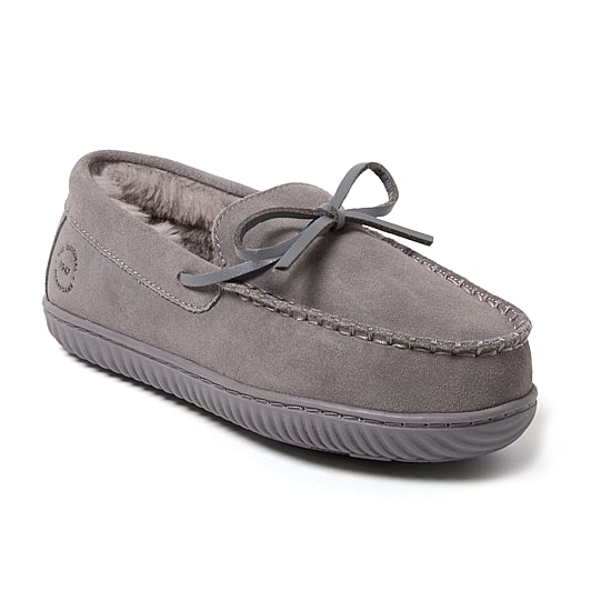 Dearfoams Harriet Genuine Suede Moc Womens Slip-On Slippers