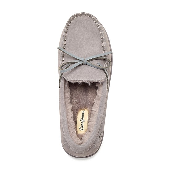 Dearfoams Harriet Genuine Suede Moc Womens Slip-On Slippers