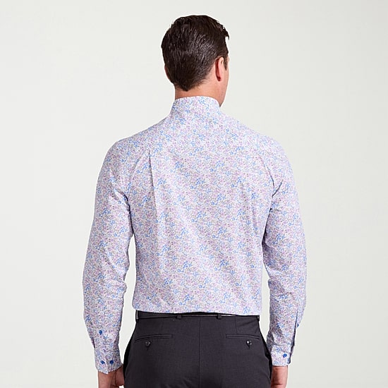 Nick Graham Mens Spread Collar Long Sleeve Stretch Fabric Shirt + Tie Set