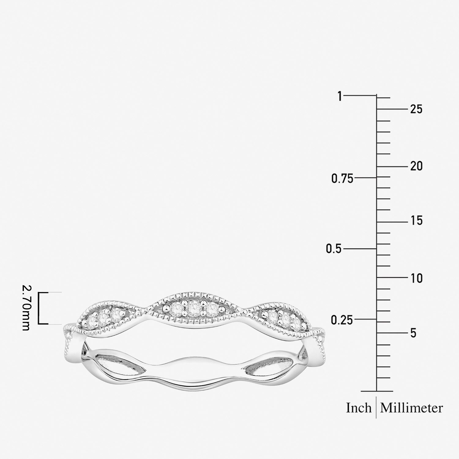 Womens 1/ CT. T.W. Natural White Diamond 10K Gold Wedding Band