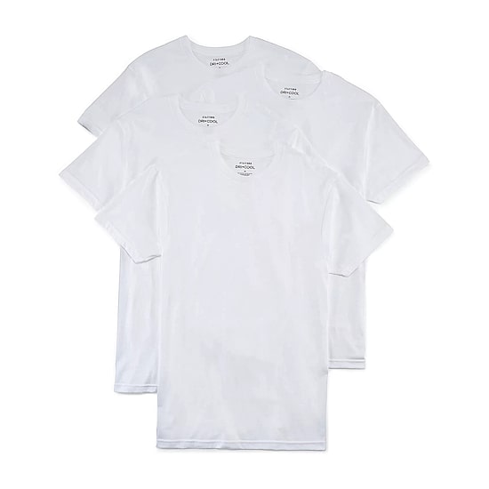 Stafford Dry + Cool Mens 4 Pack Short Sleeve Crew Neck Moisture Wicking T-Shirt
