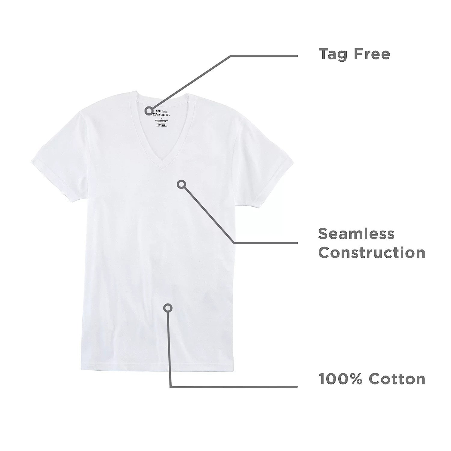 Stafford Super Soft Cotton Mens 4 Pack Short Sleeve V Neck T-Shirt