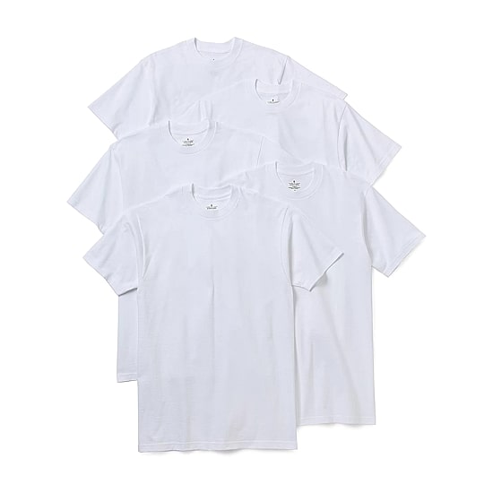 Stafford Heavyweight Cotton Bonus Pack Mens 5 Pack Short Sleeve Crew Neck T-Shirt