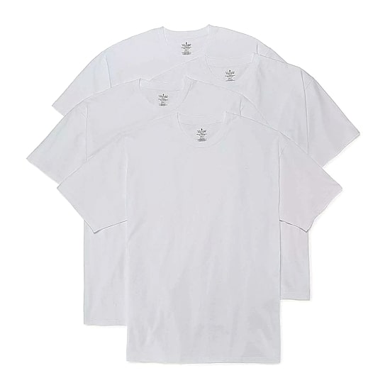 Stafford Heavyweight Cotton Mens 4 Pack Short Sleeve Crew Neck T-Shirt