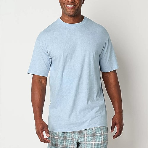Stafford Heavyweight Cotton Mens 3 Pack Short Sleeve Crew Neck T-shirt In Blue