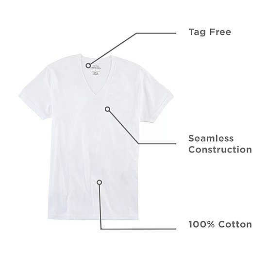 Stafford Super Soft Cotton Mens 4 Pack Short Sleeve V Neck T-Shirt