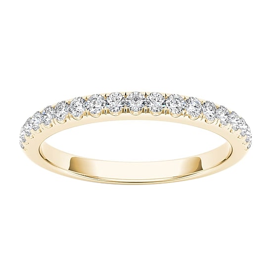 Womens 2MM 1/4 CT. T.W. Natural White Diamond 10K Gold Wedding Band