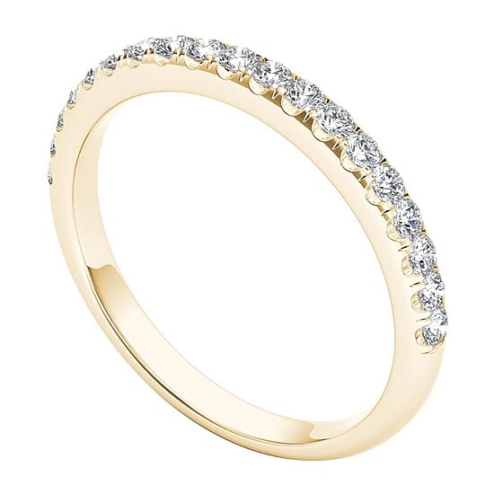 Womens 2MM 1/4 CT. T.W. Natural White Diamond 10K Gold Wedding Band