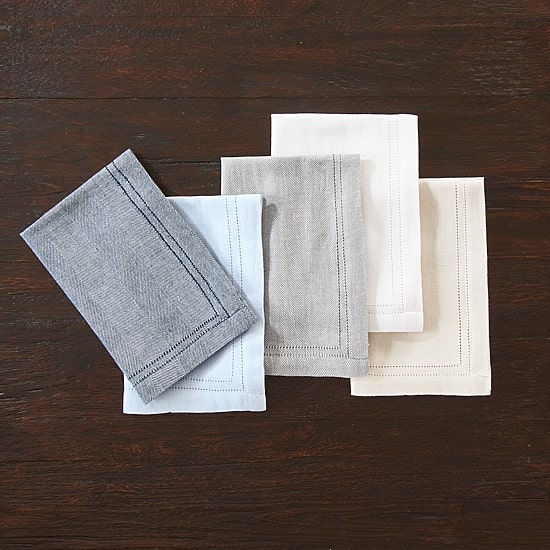 Fieldcrest Luxury Cotton-Linen Herringbone 4-pc. Napkins