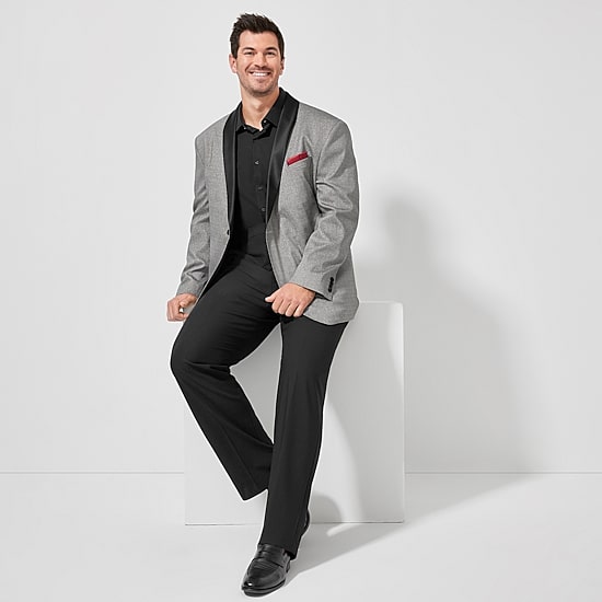J. Ferrar Ultra Comfort Mens Big and Tall Stretch Fabric Regular Fit Flat Front Suit Pant