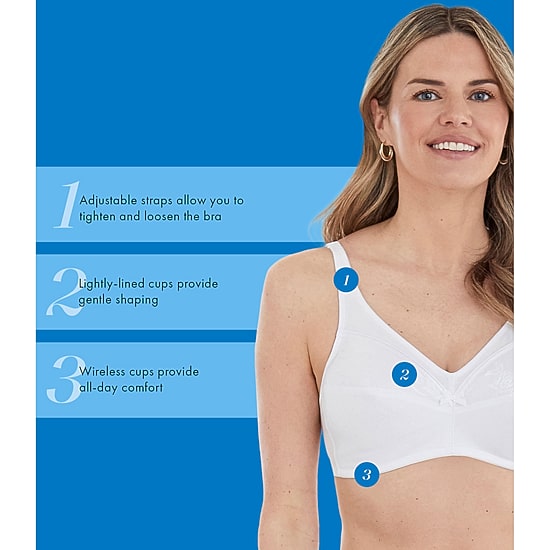 BestForm Floral Trim Wireless Cotton Bra- 5006233