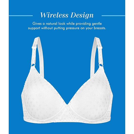 Bestform Patterned Wireless Cotton Bra with Light Padding-  5006238