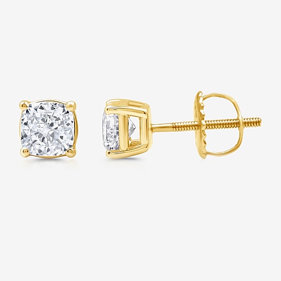 Ever Star (G / Vs2) 2 CT. T.W. Lab Grown White Diamond 14K Gold 14K White Gold Round Cushion Stud Earrings
