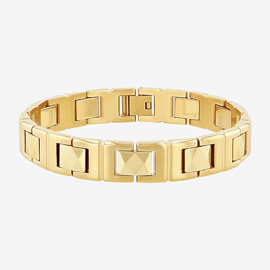 Mens Stainless Steel Solid 8 1/2 Inch Link Bracelet