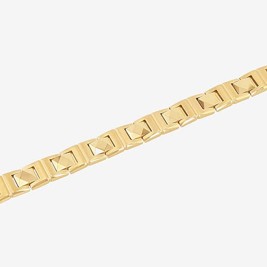 Mens Stainless Steel Solid 8 1/2 Inch Link Bracelet