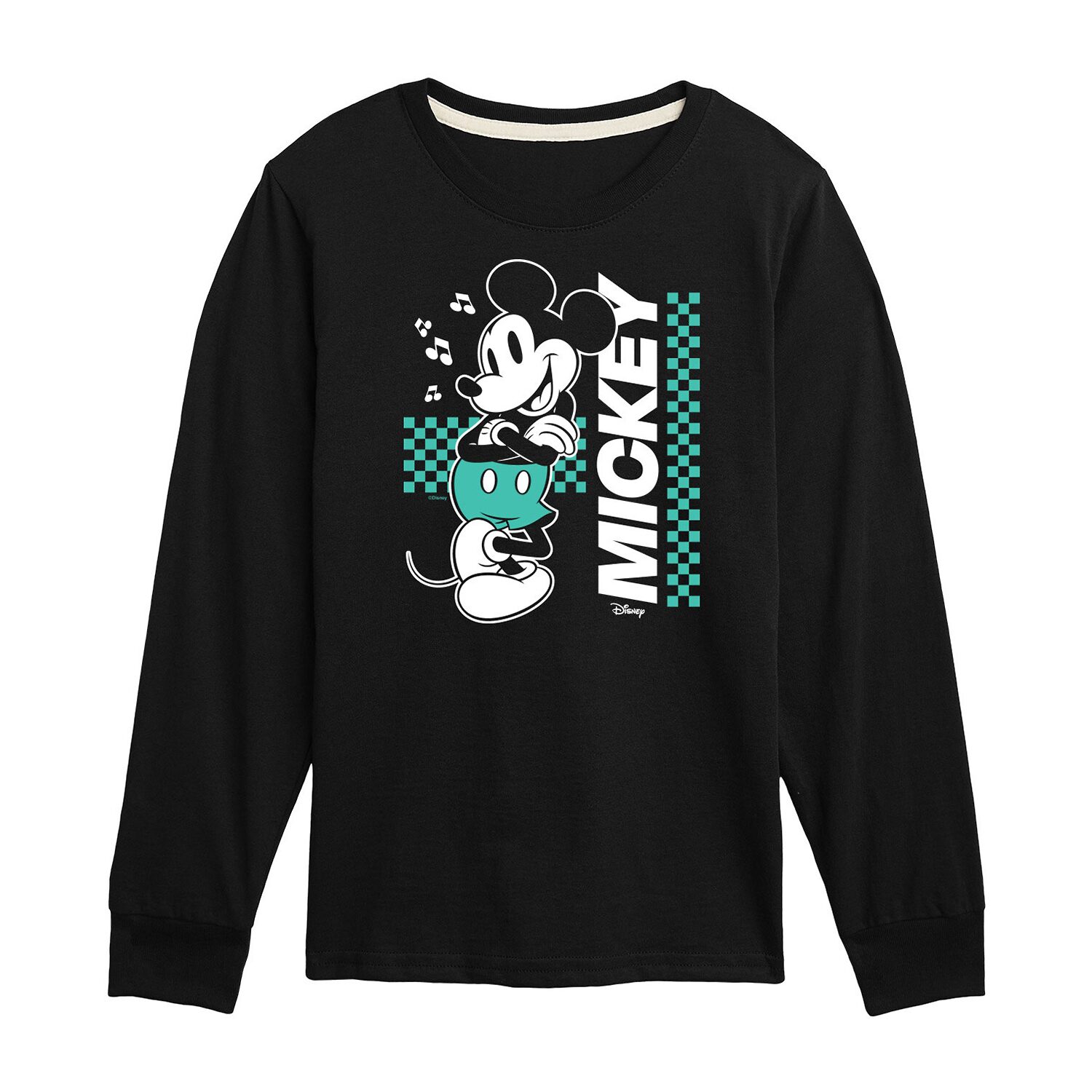 Disney Collection Little & Big Kid Boys Crew Neck Long Sleeve Regular Fit Mickey Mouse Graphic T-Shirt