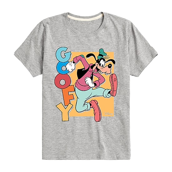 Disney Collection Little & Big Kid Boys Crew Neck Short Sleeve Regular Fit Goofy Graphic T-Shirt