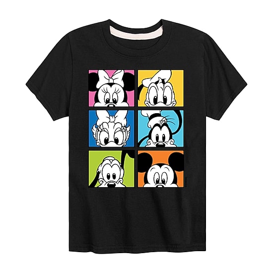 Disney Collection Little & Big Kid Boys Crew Neck Short Sleeve Regular Fit Mickey and Friends Graphic T-Shirt