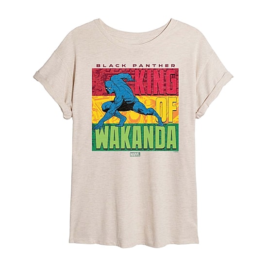 Womens Juniors Scoop Neck Short Sleeve Regular Fit Black Panther Marvel Graphic T-Shirt