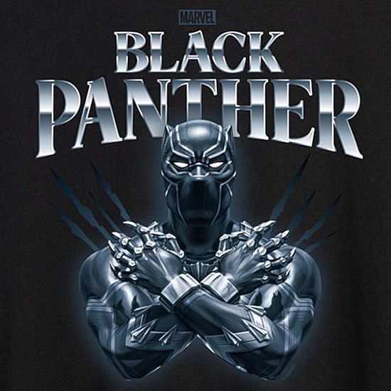 Womens Juniors Scoop Neck Short Sleeve Regular Fit Black Panther Marvel Graphic T-Shirt