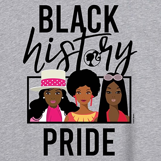 Black History Month Pride Womens Juniors Scoop Neck Short Sleeve Regular Fit Barbie Graphic T-Shirt