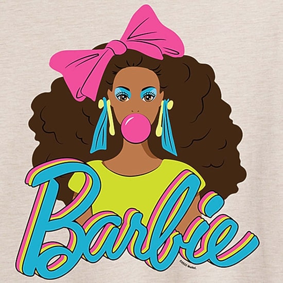 Black History Month Womens Juniors Scoop Neck Short Sleeve Regular Fit Barbie Graphic T-Shirt