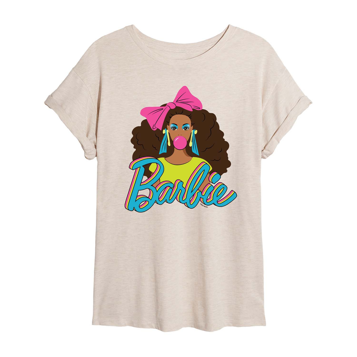 Black History Month Womens Juniors Scoop Neck Short Sleeve Regular Fit Barbie Graphic T-Shirt