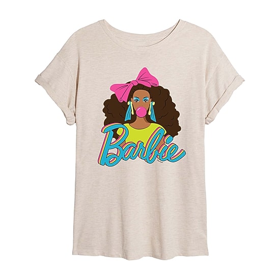 Black History Month Womens Juniors Scoop Neck Short Sleeve Regular Fit Barbie Graphic T-Shirt