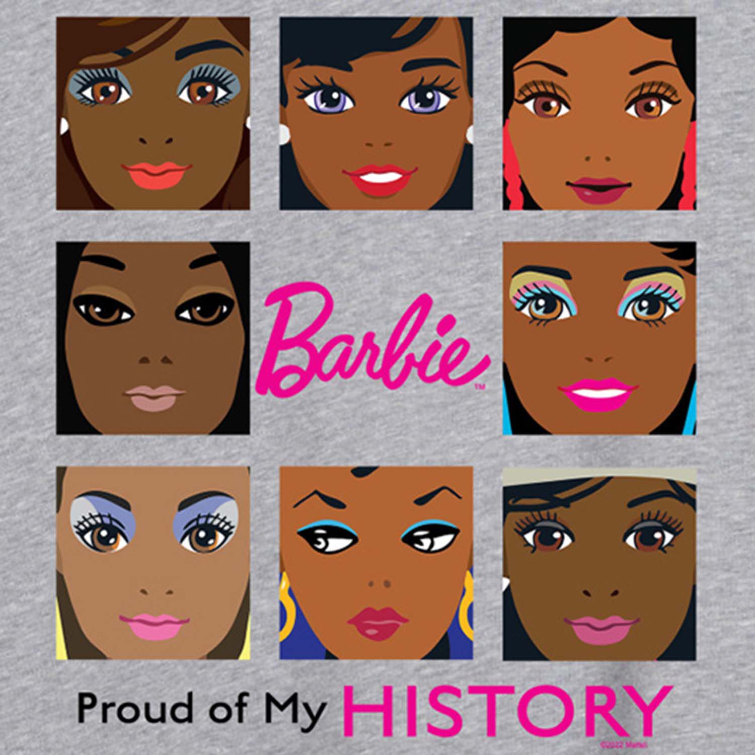 Black History Month Proud Of My Tee Womens Juniors Scoop Neck Short Sleeve Regular Fit Barbie Graphic T-Shirt