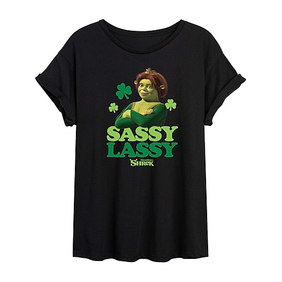 Dreamworks Shrek Sassy Lassy Fiona Tee Womens Juniors Scoop Neck Short Sleeve Regular Fit Graphic T-Shirt