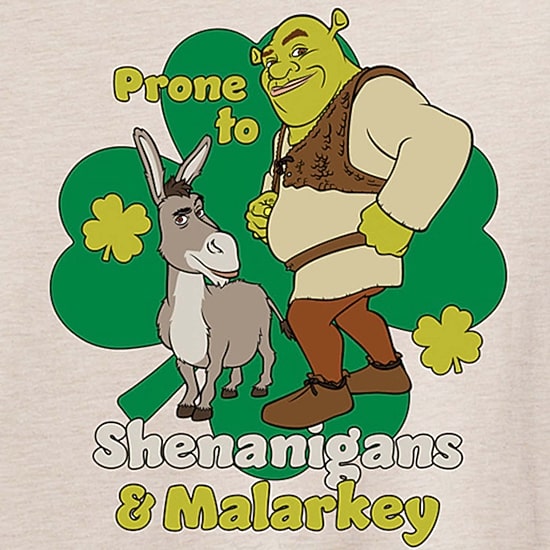 Dreamworks Shrek Prone To Shenanigans And Malarkey Tee Womens Juniors Scoop Neck Short Sleeve Regular Fit Graphic T-Shirt