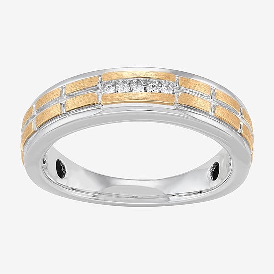 Limited Quantities! Mens Diamond Accent Natural White Diamond 14K Two Tone Gold Fashion Ring