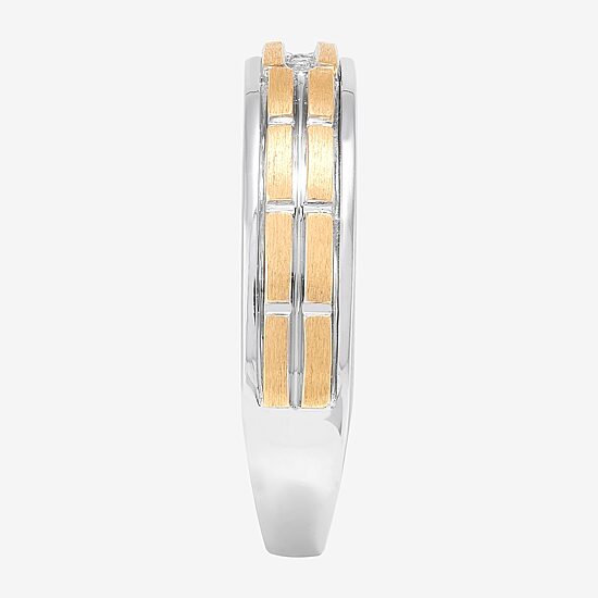 Limited Quantities! Mens Diamond Accent Natural White Diamond 14K Two Tone Gold Fashion Ring
