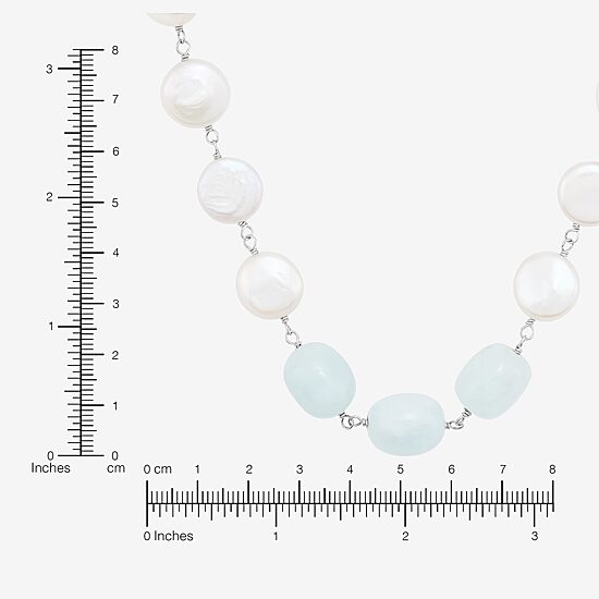 Limited Quantities! Womens White Sterling Silver 36 Inch Strand Necklace